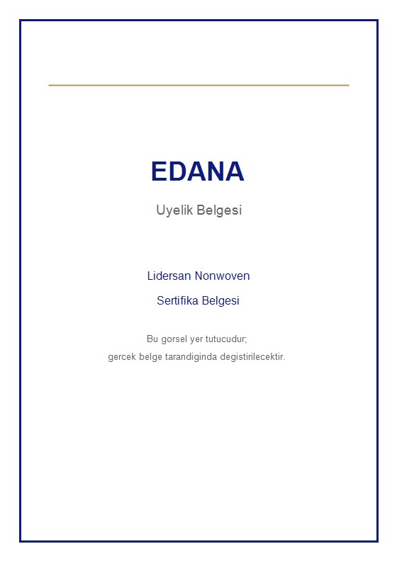 EDANA sertifika belgesi