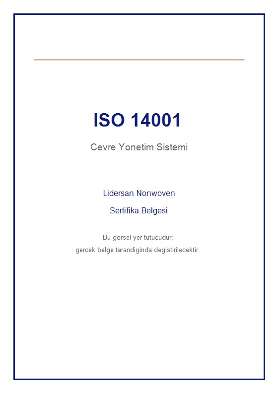 ISO 14001 sertifika belgesi